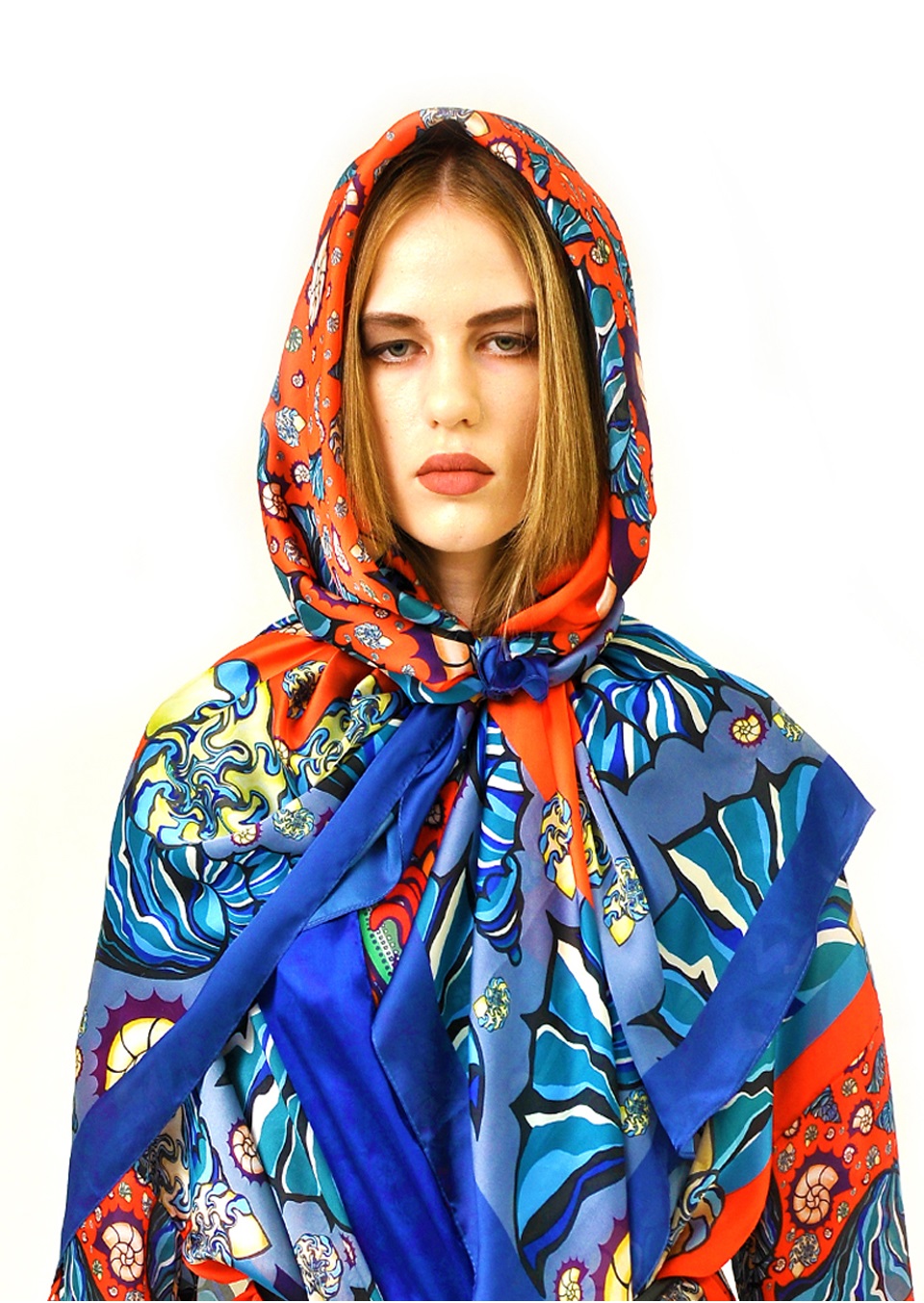 red silk scarf & tounic