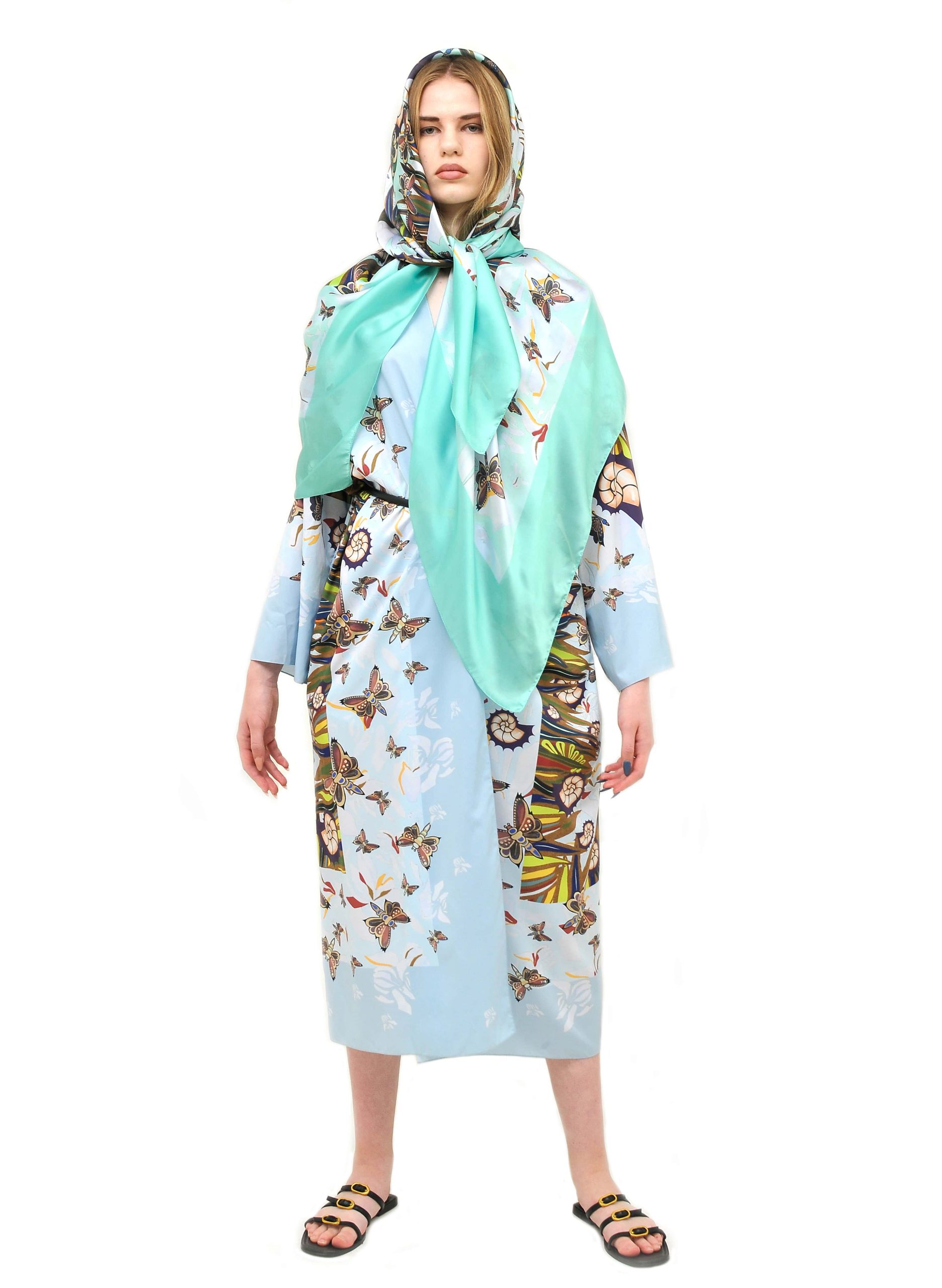 Mint kimono dress ocean long sleeves.jpg scarves-min