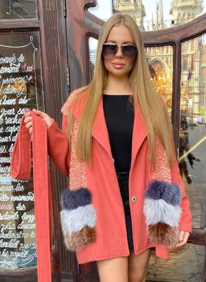 Short Fur Coral Coat