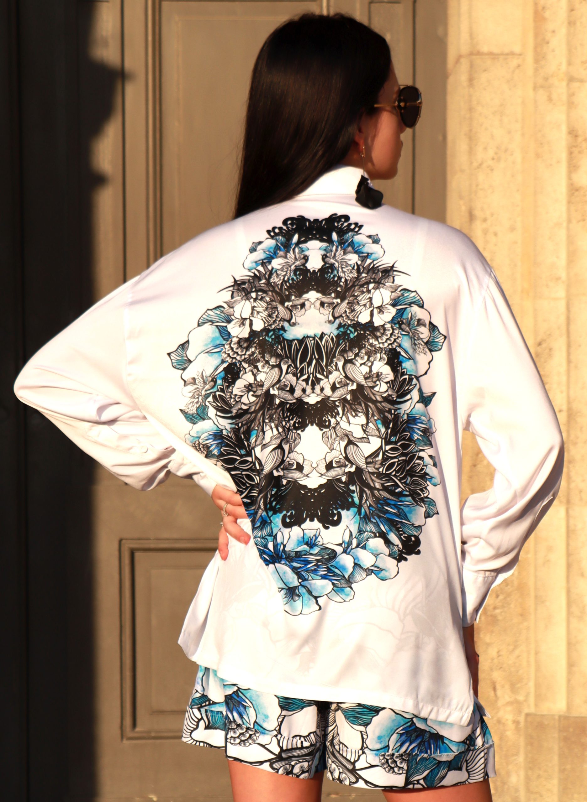 WHITE blouse long sleeves
