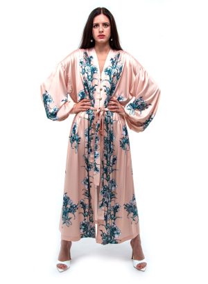 Long Silk Kimono Dress