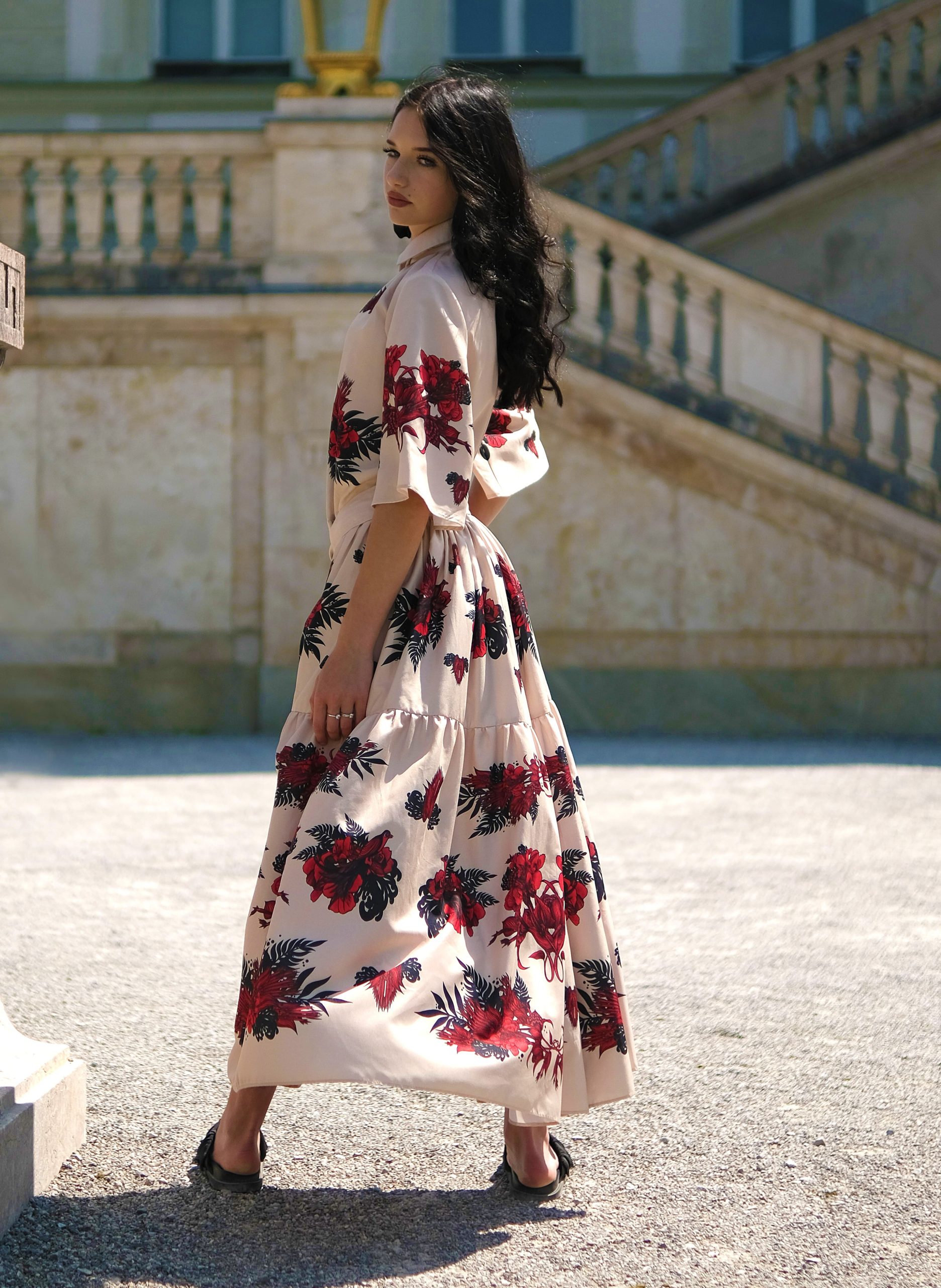 long beige dress with red birds-min (1)