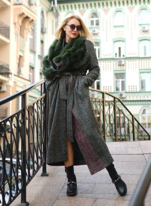 Long Fur Green Coat