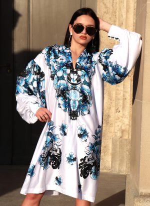 Short White Ethno Dress OBERIG