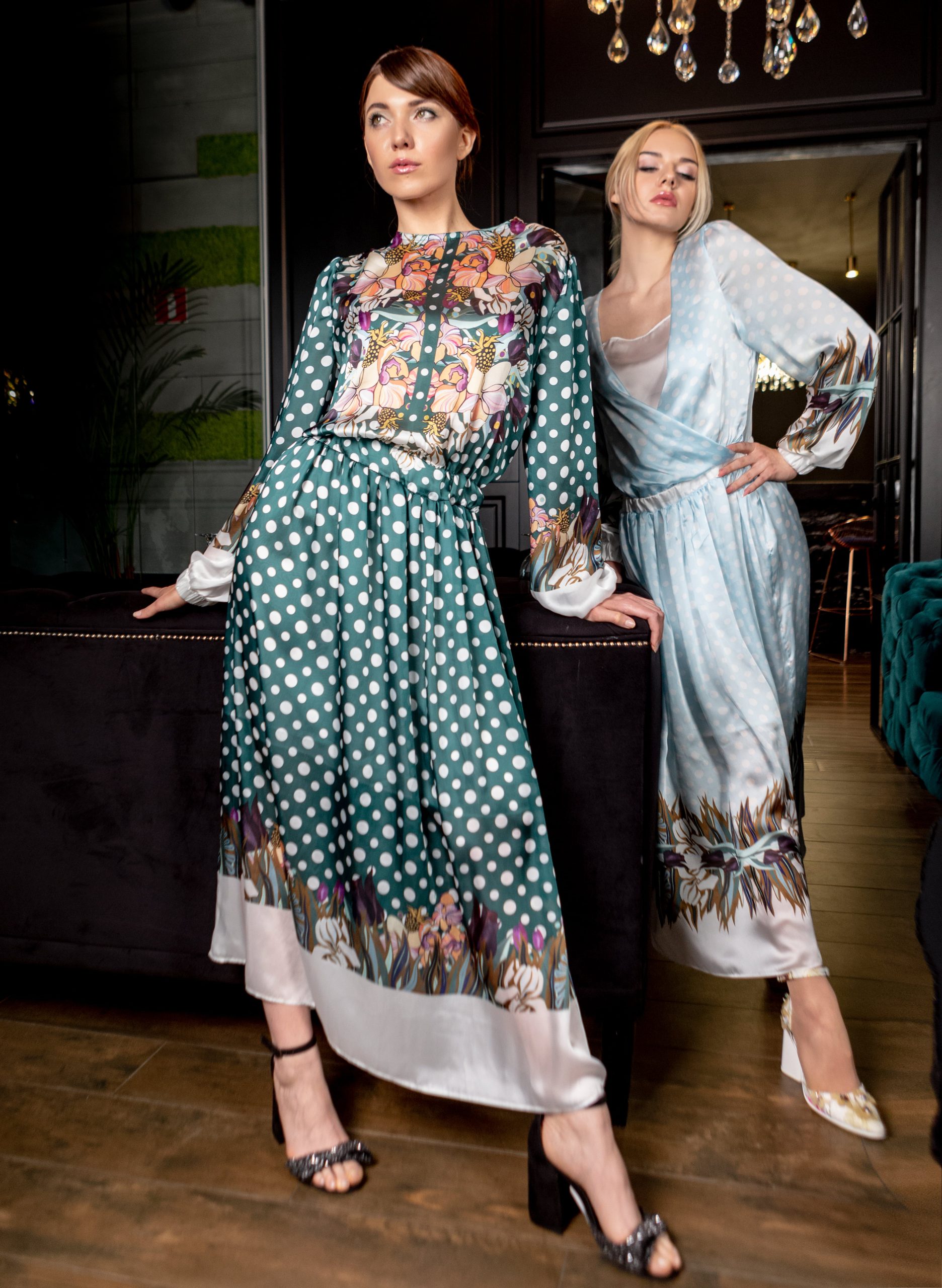 green dress with long sleeves-min