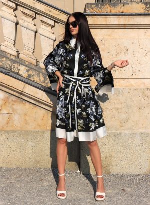 Black Short Kimono Dress
