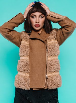 Beige Ethno Coats with Lace